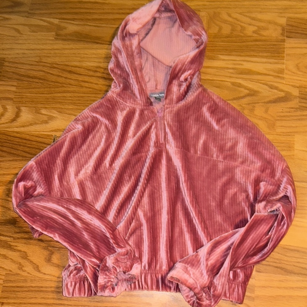 Pink super soft crop top hoodie